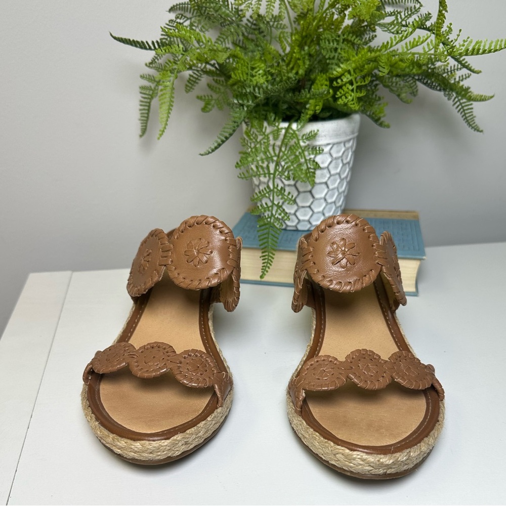 Jack Rogers Brown Shelby Vacation Resort Espadrille Rope Wedge Sandals Size 9.5 - Picture 4 of 9